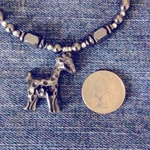 Vintage Hematite Giraffe Necklace from Tan…